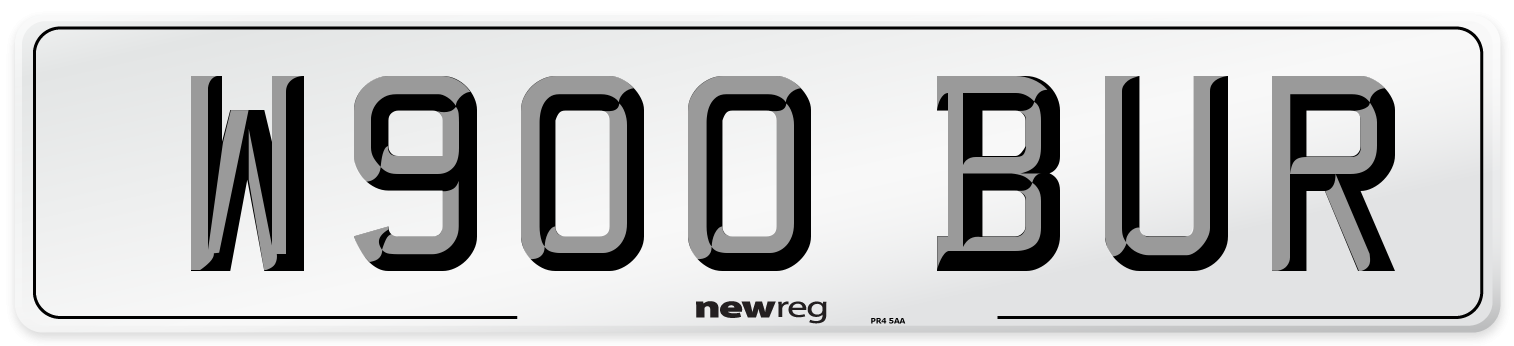W900 BUR Number Plate from New Reg